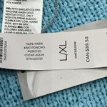 Chico's Tape Yarn Knit Poncho Sweater Aqua Blue Size L/XL Beachy Resort Vacation Photo 3