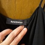 Reformation Black Ribbed Midi Dress Photo 2