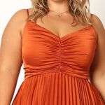 Petal and Pup  NWT $129 Sunset Orange Naira Pleated Maxi Dress US 16 XL Photo 7