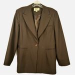 Bill Blass Vintage  Women’s Suit Jacket Sz 12 Dark Academia Minimalism 90’s Brown Photo 0