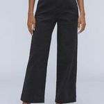 Everlane Womens The Organic Wide-Leg Pants Twill High Rise Stretch Black 00 Photo 0