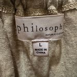Philosophy  100% Linen Scoop Neck Peasant Top Blouse Size Large brown tan Photo 3