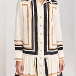 Zimmermann  Tie Neck Mini Dress in Stripe Print Photo 1