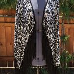 Ella Moss Black/White Fringe Cardigan Size S Photo 7