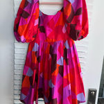 Peach Love  Colorful Puff Sleeve Dress Photo 0