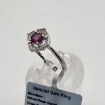 NWT Sterling Silver & Natural Purple Garnet Adjustable Ring Photo 2