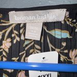 Woman Within  Sheer Black Blouse with Floral Design Photo 2