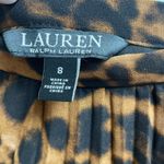 Ralph Lauren Cheetah Print Pleated Midi Long Skirt Size 8 Leopard Animal Print Photo 2