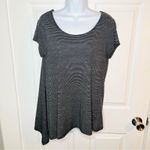 Stylus Comfy Stripe Short Sleeve Asymmetrical Tshirt Black White M Size M Photo 2