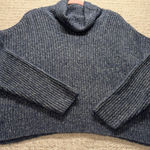 Lucky Brand  Women’s XL Blue Chunky Knit Turtleneck Cropped Sweater Cozy Oversize Photo 0