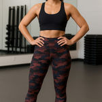 Lululemon  Wunder Under High-Rise Leggings Red Pink Gray Camo Size 12/28" Inseam Photo 0