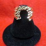 (Size 10) 14KT Gold Plated Horseshoe Lucky Nugget Bling Bling Ring Photo 0