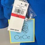 CeCe Women’s Chiffon Tiered Blouse Ruffle Bell Sleeves Deep Cosmic Blue Size XS Photo 5