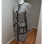 Nanette Lepore  Tweed Coat Womens 2 Cream Black Designer Classic Parisian Chic Photo 4