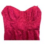 Princess Polly Princess‎ Polly Womens Mini Dress Size 2 Deep Red Bustier Floral Jacquard Party Photo 2