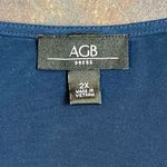 AGB Navy Blue Short Sleeve Summer Dress 2X Photo 3