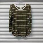 Ella Mara Thermal Knit Sweater Women Small Green Pullover Casual Cozy Minimalist Photo 1