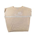 Beachy X Goldfish Kiss XL Tropical Vibes Tan Oversized Knit Pullover Sweater Photo 8