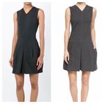 Vince Sleeveless Drop Waist Pleated Dress Charcoal Gray Size 10 Workwear Classic Photo 1