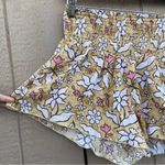 Aerie Womens Shorts Beige Tan Pink Floral Smocked Waist Flowy Size Medium Photo 5