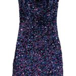 Inspired Hearts Sequin Mini Dress S – Multicolor Bodycon Party Cami, NWOT Blue Photo 3