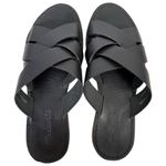 Madewell Boardwalk Criss Cross Slide Sandals Black Leather Size 8 Slip On Flat Photo 0