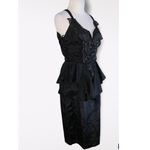 Vintage 1980’s Black Climax Karen Okada Sleeveless Sequins Peplum Dress 7Jr Size undefined Photo 3