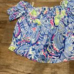 Lilly Pulitzer sain blue peri pinch pinch off the shoulder top small Photo 8