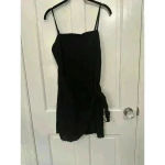 Princess Polly  Black Linen Wrap‎ Dress size 6 EUC Photo 1