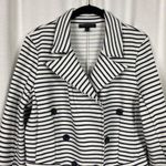 Banana Republic Navy Blue&White Pique Knit Striped Blazer Sz.L Photo 5