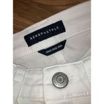 Aeropostale  Women Juniors size 00 cuffed denim shorts High Rise White & Black‎ Photo 6