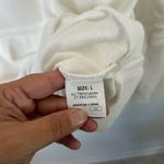 Boutique Women’s White Pumpkin Spice Distressed Hoodie Sweater size Large Photo 11