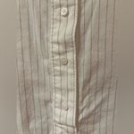 Madewell White with Blue Striped Crew Neck Popover Cotton Top Shirt Size XXS Photo 4