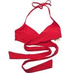 Aerie Red Wrap Scoop Bikini Top Removable Cups S Photo 0