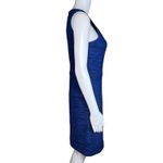 Loft  Dress Womens 0 Royal Blue Tweed Textured Fit & Flare Office Workwear Career Photo 1
