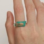 Cute ring green ring Enamel ring zipper ring special ring y2k ring 2000s ring trendy ring Photo 0