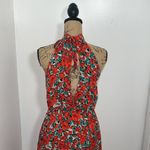 BTFBM Women Floral Dresses Casual Summer Sleeveless Halter Neck Ruffle Belt Boho Size L Photo 9