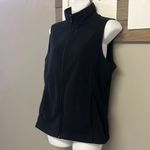 Lands' End Land’s End Women’s Black Full Zip-Up Fleece Mock Neck Vest with Pockets- Medium Photo 3