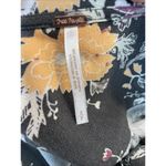 Free People  Womens Blouse Floral Gray Bell Sleeves‎ High Low V Neck S Photo 5