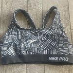 Nike Pro Dri-Fit Size XS Grey and White Athletic Sports Bra Photo 5