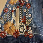 Ashley Mason Western Floral Embroidered Flare Jean 5/27 Juniors Blue Photo 2