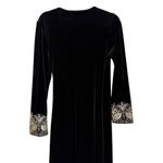 Soma  Velvet embroidered sleeves maxi wrap robe Photo 5