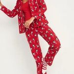 Old Navy  Patterned Flannel Pajama Set Christmas Candy Canes 100% Cotton Photo 0