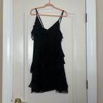 Alice + Olivia Lavinia Ruffled Crepon Mini Dress in Black SAMPLE PIECE Photo 1