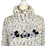 Disney Mickey Mouse Embroidered Turtleneck Confetti Knit Pullover Sweater Large Photo 1