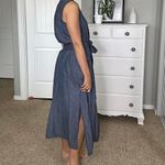 Madewell Navy  maxi wrap dress with tie front, side pockets and belt #maxidress Photo 4