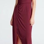 Halston Heritage Halston Camille One Shoulder Dress in Bordeaux Red Matte Jersey Sz 14 NWT Photo 0