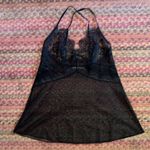 Victoria's Secret  BLACK LACE SHEER MESH BABY DOLL SLIP Photo 4