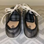 Deb Womens Canvas Tennis Shoes black, white, gray plaid w/ white laces size 6 Photo 6