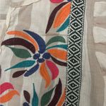 L LOVE  Medium Linen Like Boho Style Shirt with Embroidered detail, Flowy Photo 4